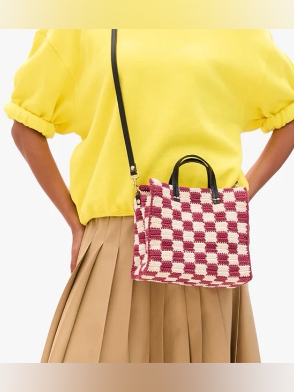 Clare V Petit Summer Simple Tote Plummy/Cream - Picture 7 of 7